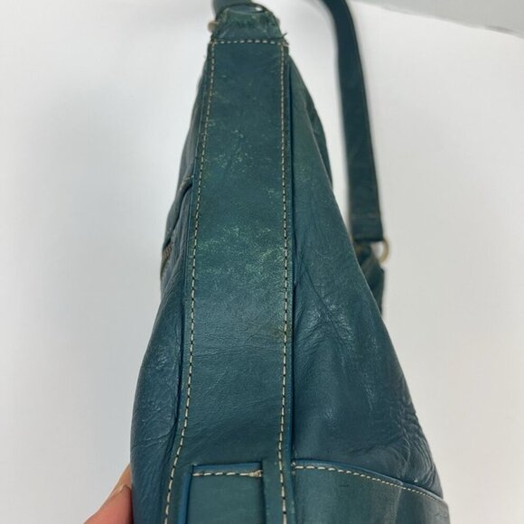Vintage Relativity Green‎ Leather Hobo Bag Shoulder Purse Boho Chic Summer Vibes - Picture 8 of 12